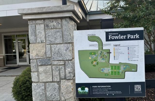 Map of Fowler Park in Cumming, Georgia