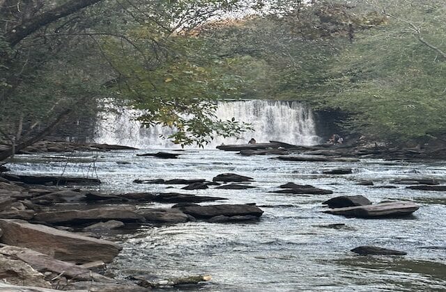 Roswell Mill waterfall in Roswell, Georgia