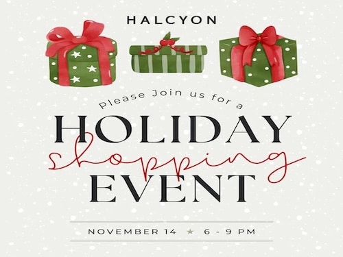 Halcyon's Holiday Shopping event