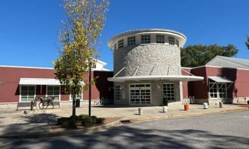 Entrance of Milton Library in Milton, Georgia