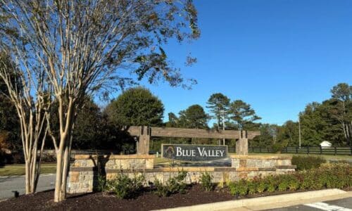 Blue Valley neighborhood in Milton, Georgia.