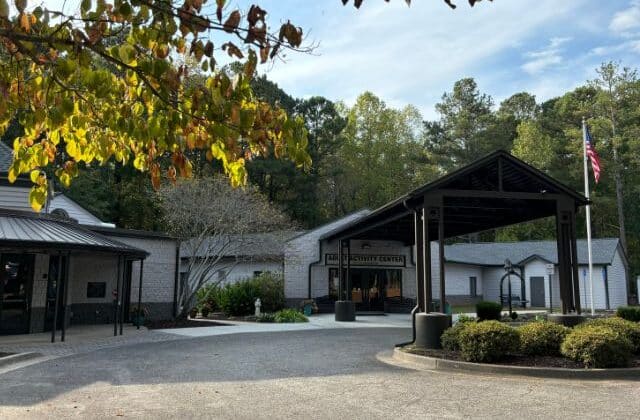 Entrance of the Alpharetta Adult Activity Center in North Park