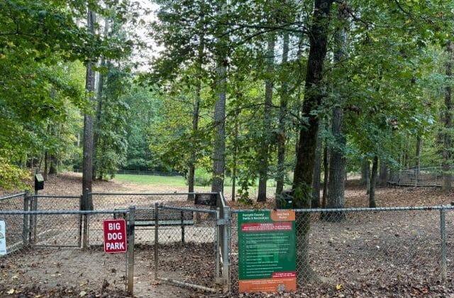 Dog park in Fowler park of Cumming, Georgia