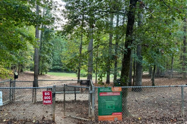 Dog park in Fowler park of Cumming, Georgia