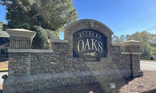 Bethany Oaks neighborhood sign in Milton, GA