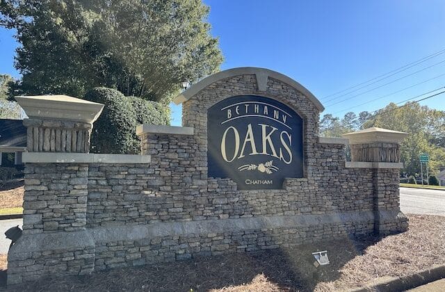 Bethany Oaks neighborhood sign in Milton, GA