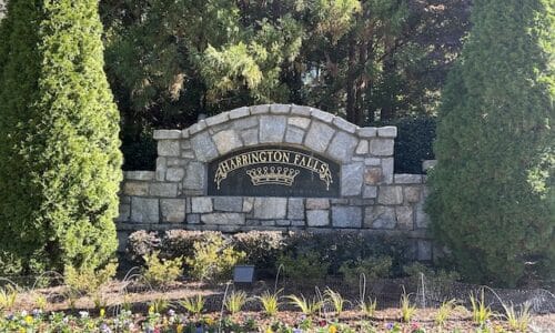 Harrington Falls neighborhood sign