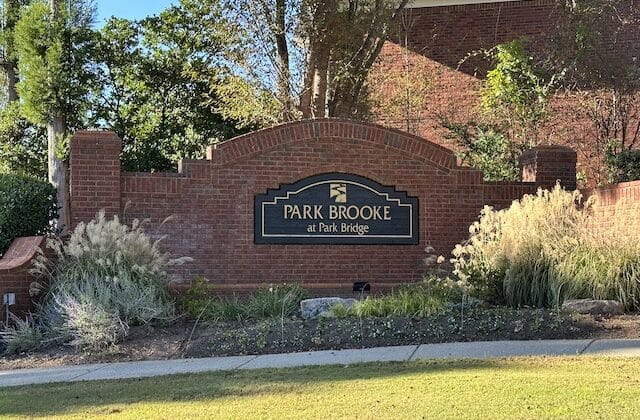 Park Brooke Neighborhood sign in Alpharetta, GA