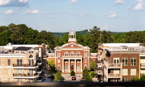 Alpharetta zip codes with picture of Downtown Alpharetta