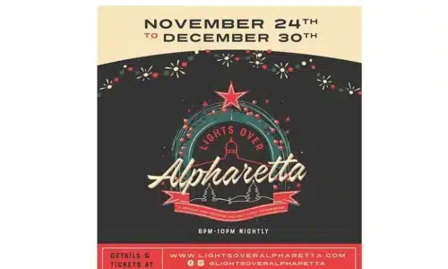 Online flyer for Lights Over Alpharetta event.